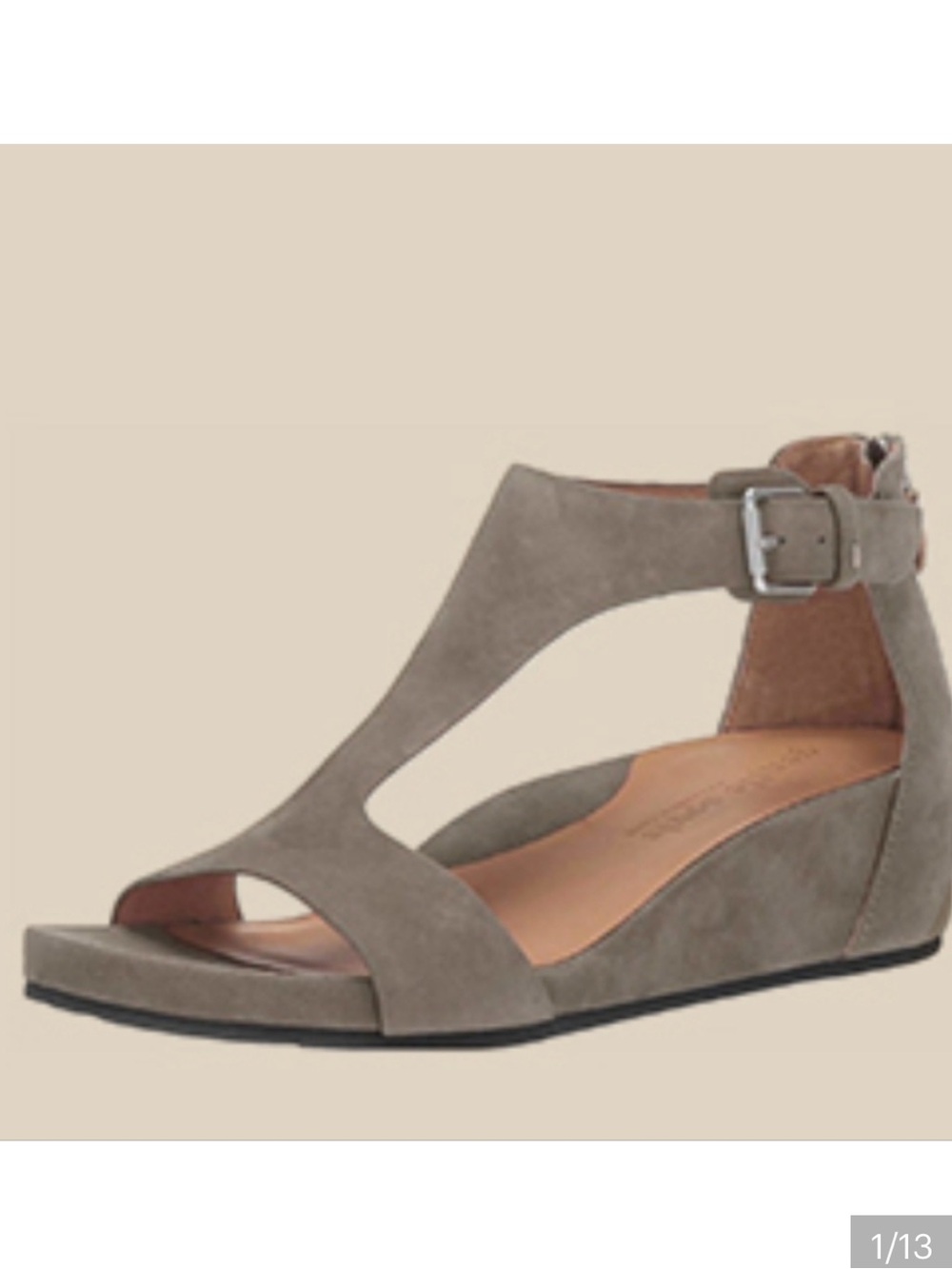 Kenneth Cole Taupe Suede Women's Zip-Back Sandals - sz 9.5
